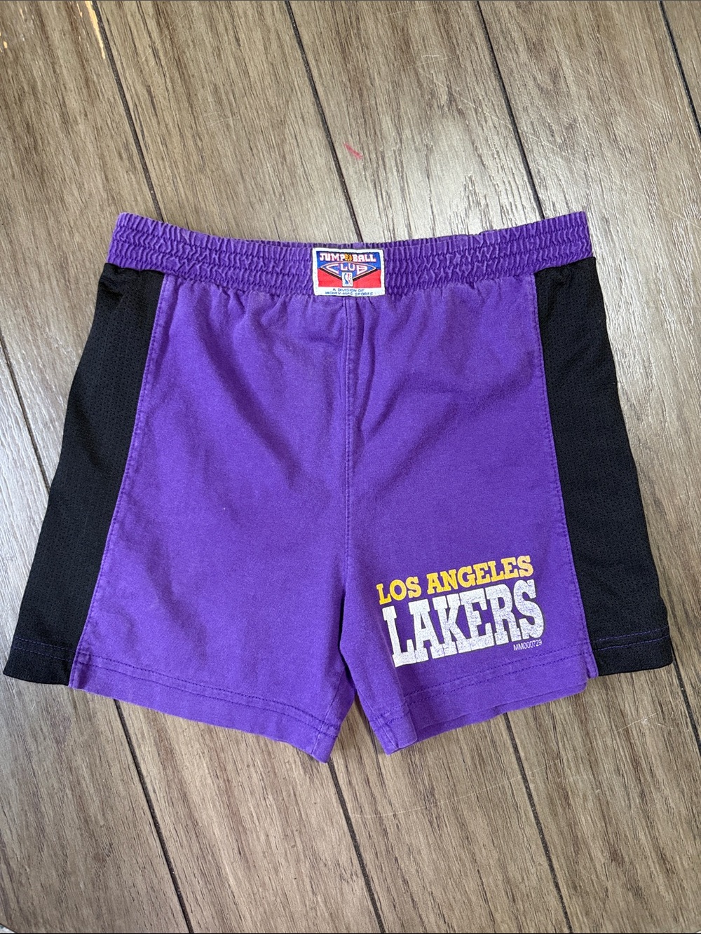 Vintage Jump Ball Club Los Angeles Lakers Purple Black Cotton Shorts size 8 kids
